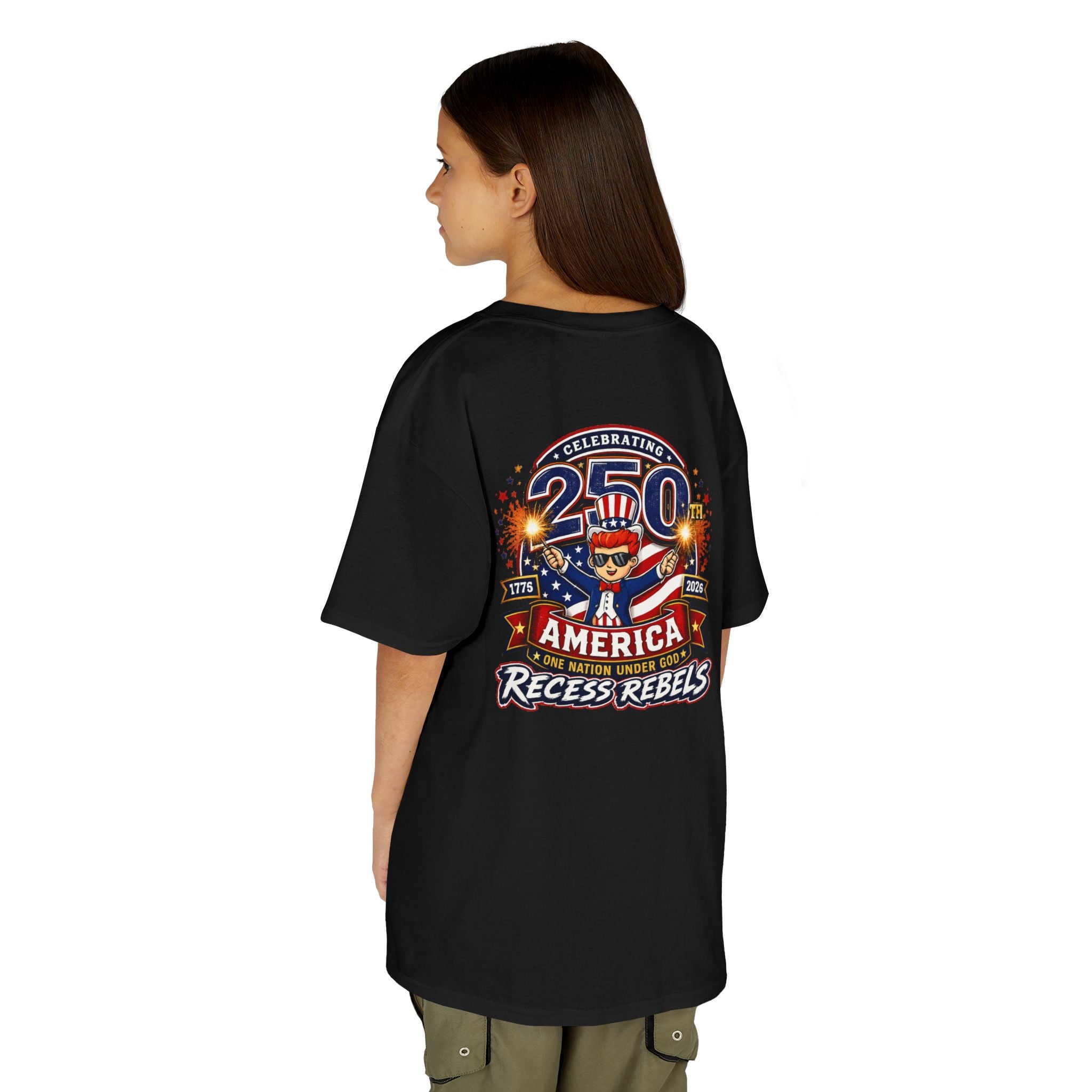 Kids Tee — "Recess Rebels 250th America" Patriotic 4th of July Shirt