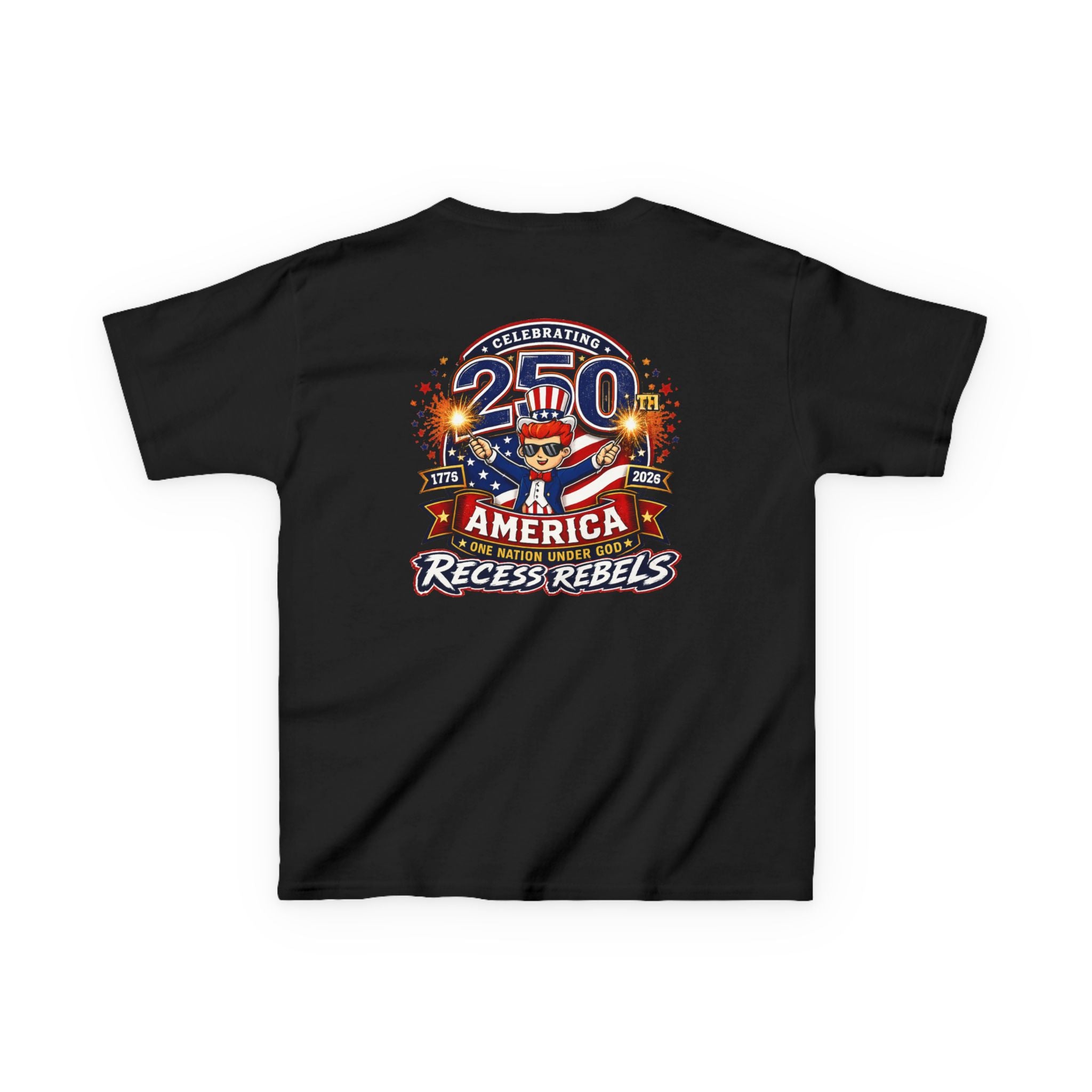Kids Tee — "Recess Rebels 250th America" Patriotic 4th of July Shirt