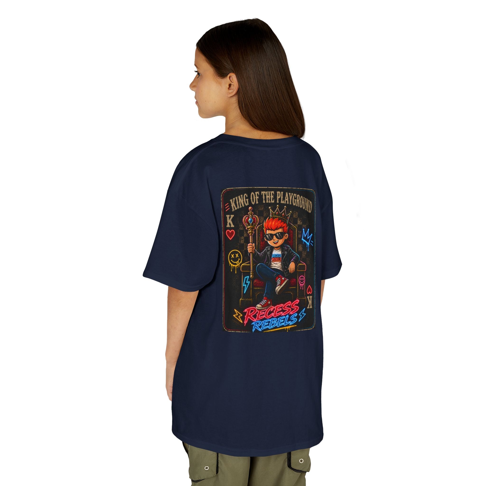 King of the Playground kids T-Shirt | Playful Cartoon Kid Throne Design