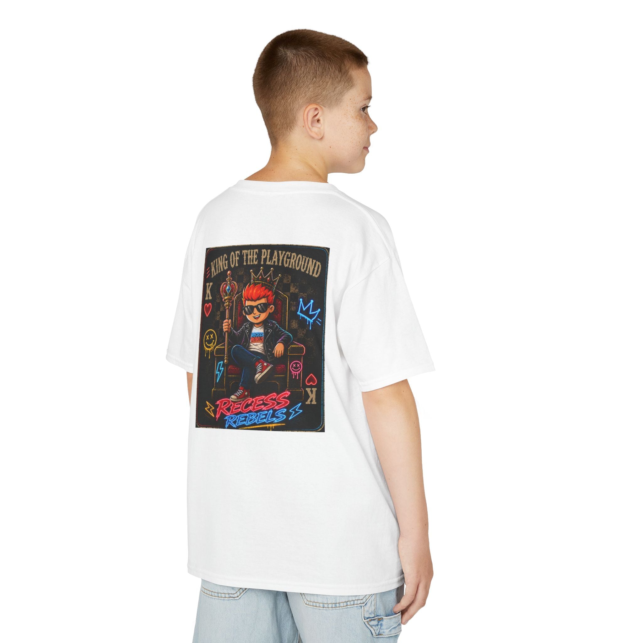 King of the Playground kids T-Shirt | Playful Cartoon Kid Throne Design