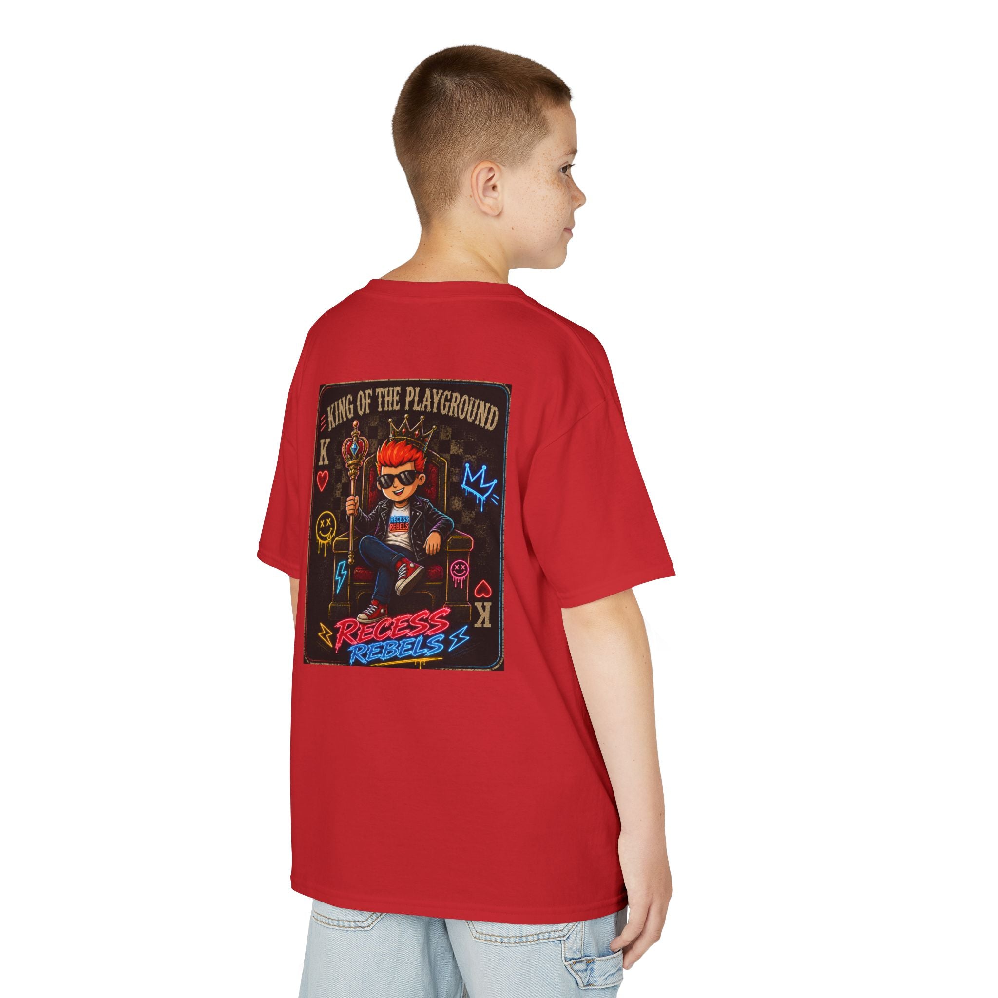 King of the Playground kids T-Shirt | Playful Cartoon Kid Throne Design