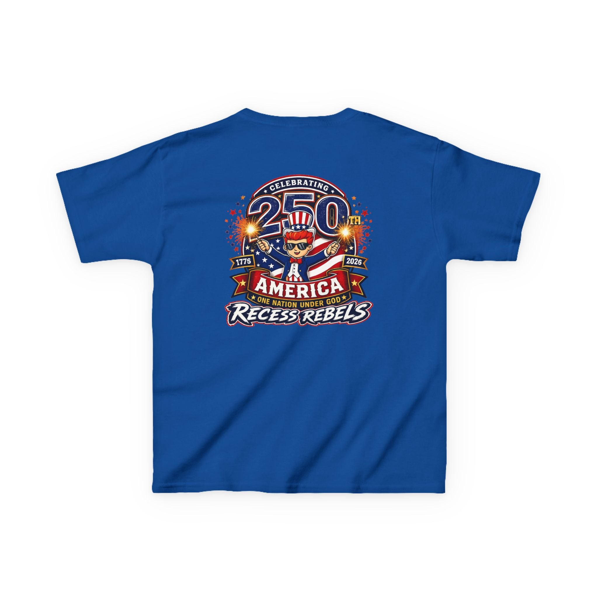 Kids Tee — "Recess Rebels 250th America" Patriotic 4th of July Shirt