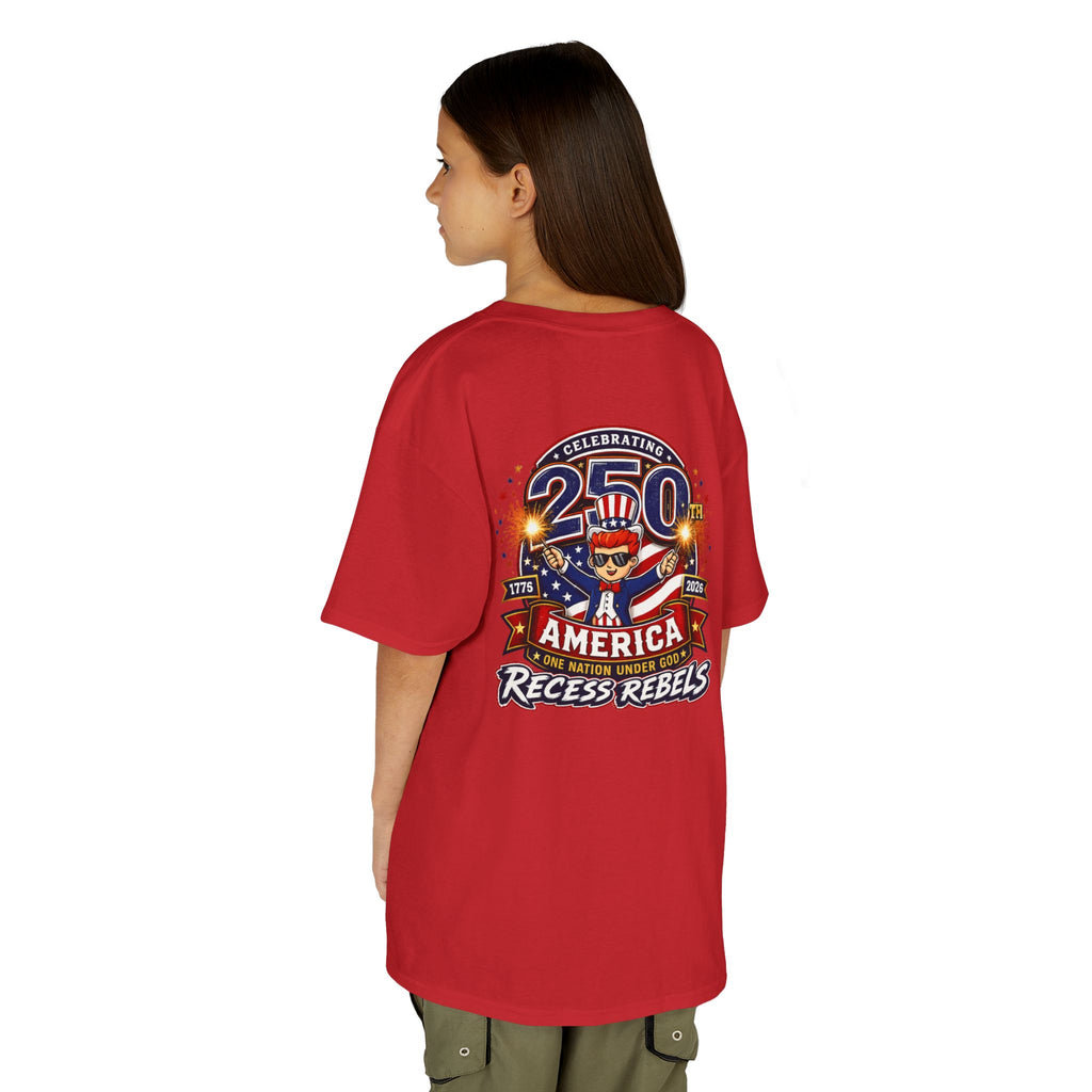 Kids Tee — "Recess Rebels 250th America" Patriotic 4th of July Shirt