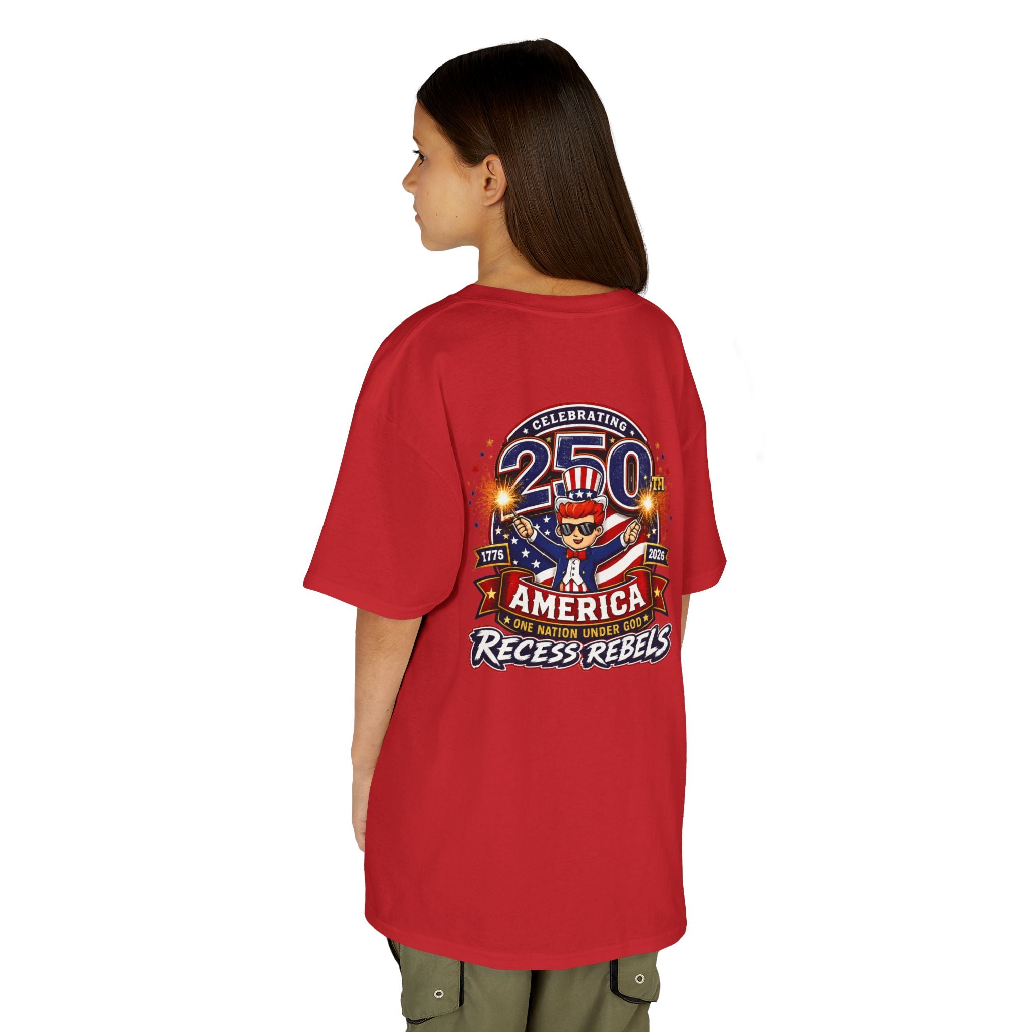 Kids Tee — "Recess Rebels 250th America" Patriotic 4th of July Shirt