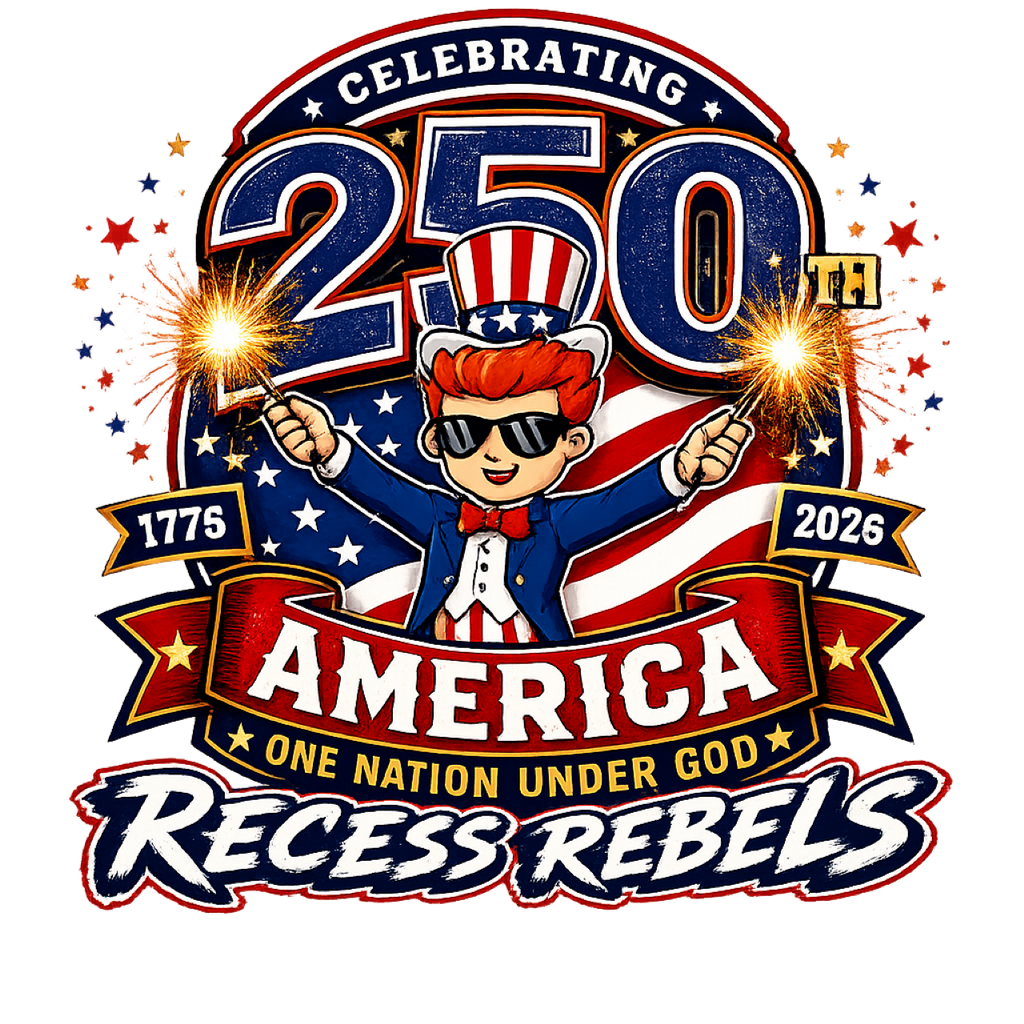 Kids Tee — "Recess Rebels 250th America" Patriotic 4th of July Shirt