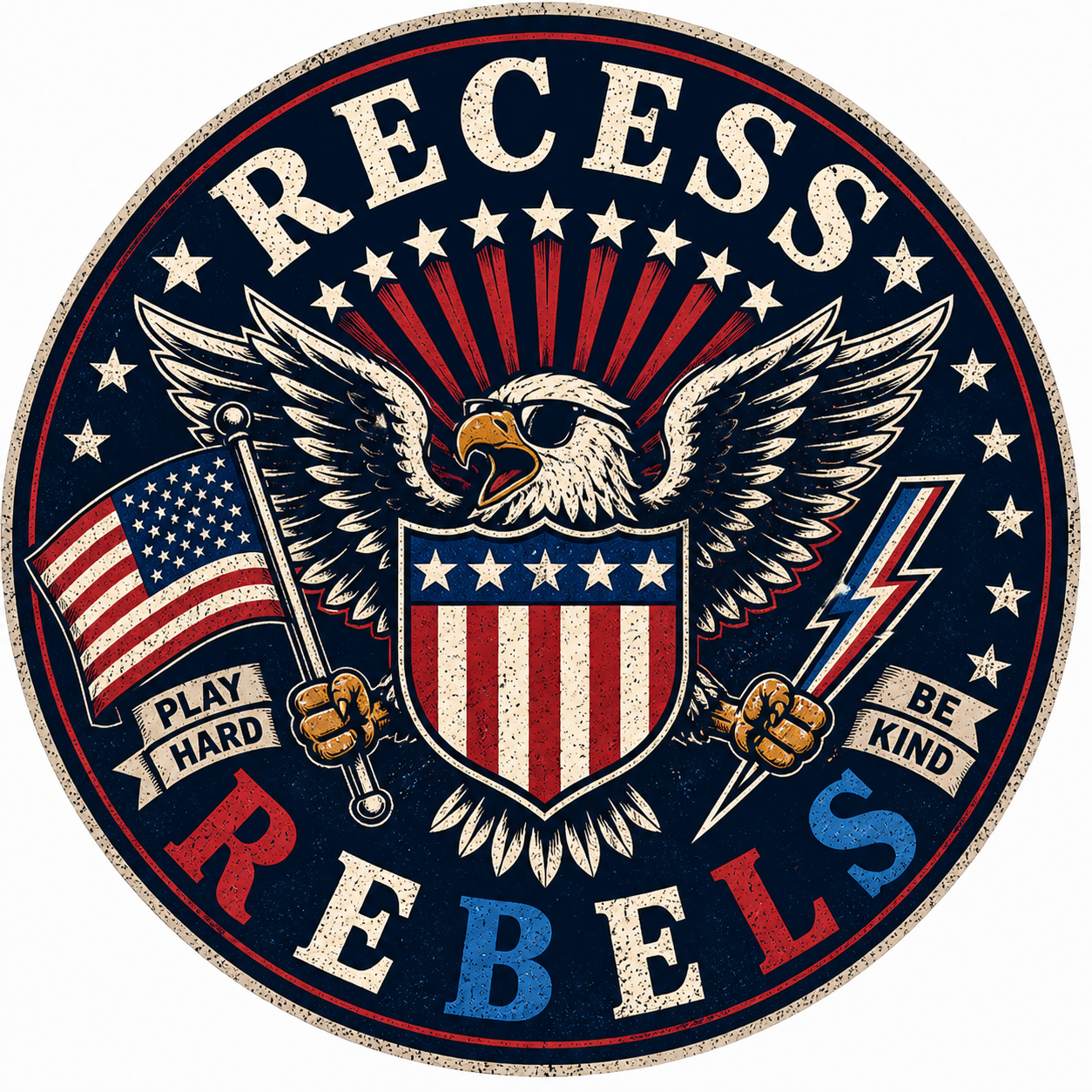 Recess Rebel Kids Tee – Retro Eagle T-Shirt