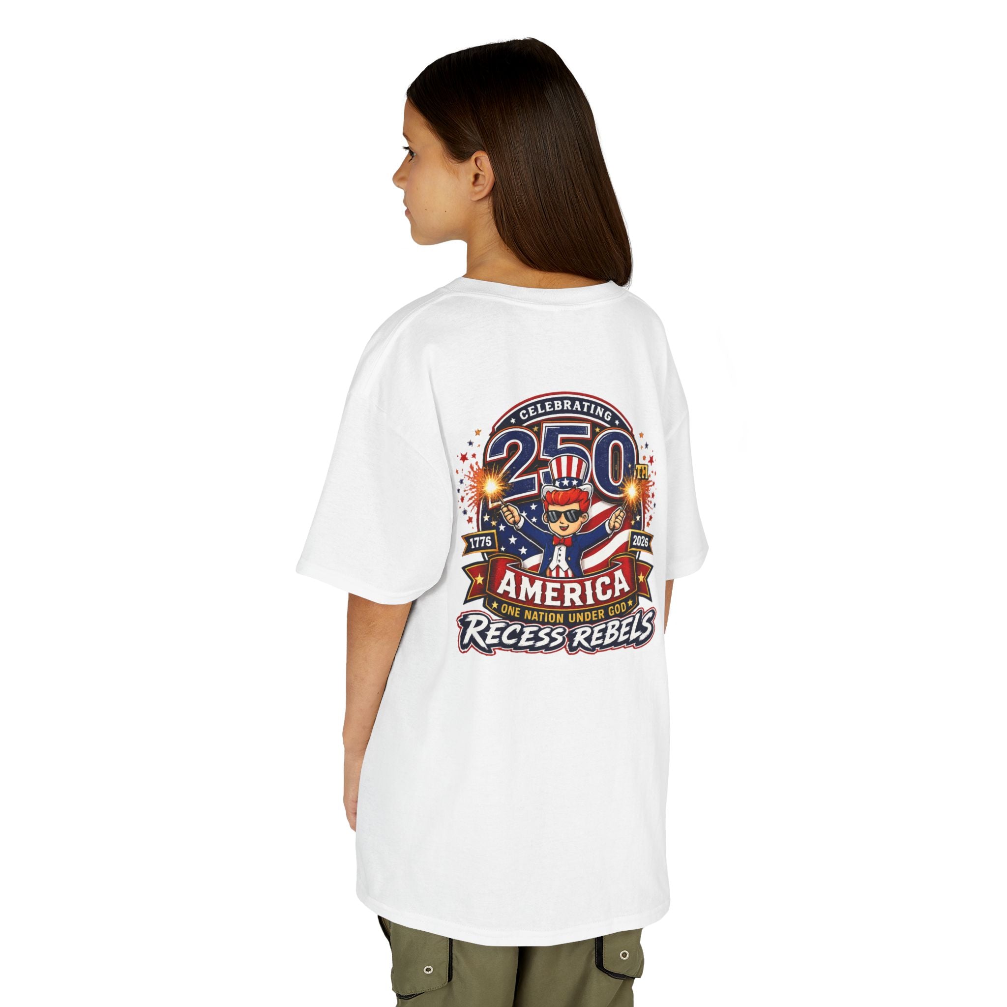 Kids Tee — "Recess Rebels 250th America" Patriotic 4th of July Shirt