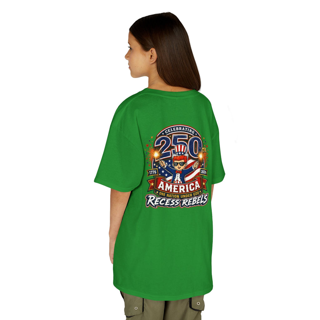 Kids Tee — "Recess Rebels 250th America" Patriotic 4th of July Shirt