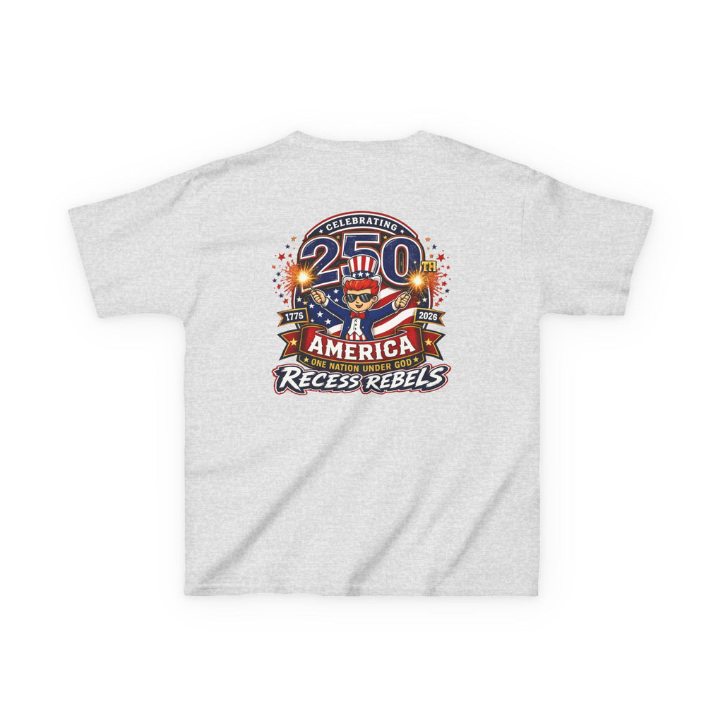 Kids Tee — "Recess Rebels 250th America" Patriotic 4th of July Shirt