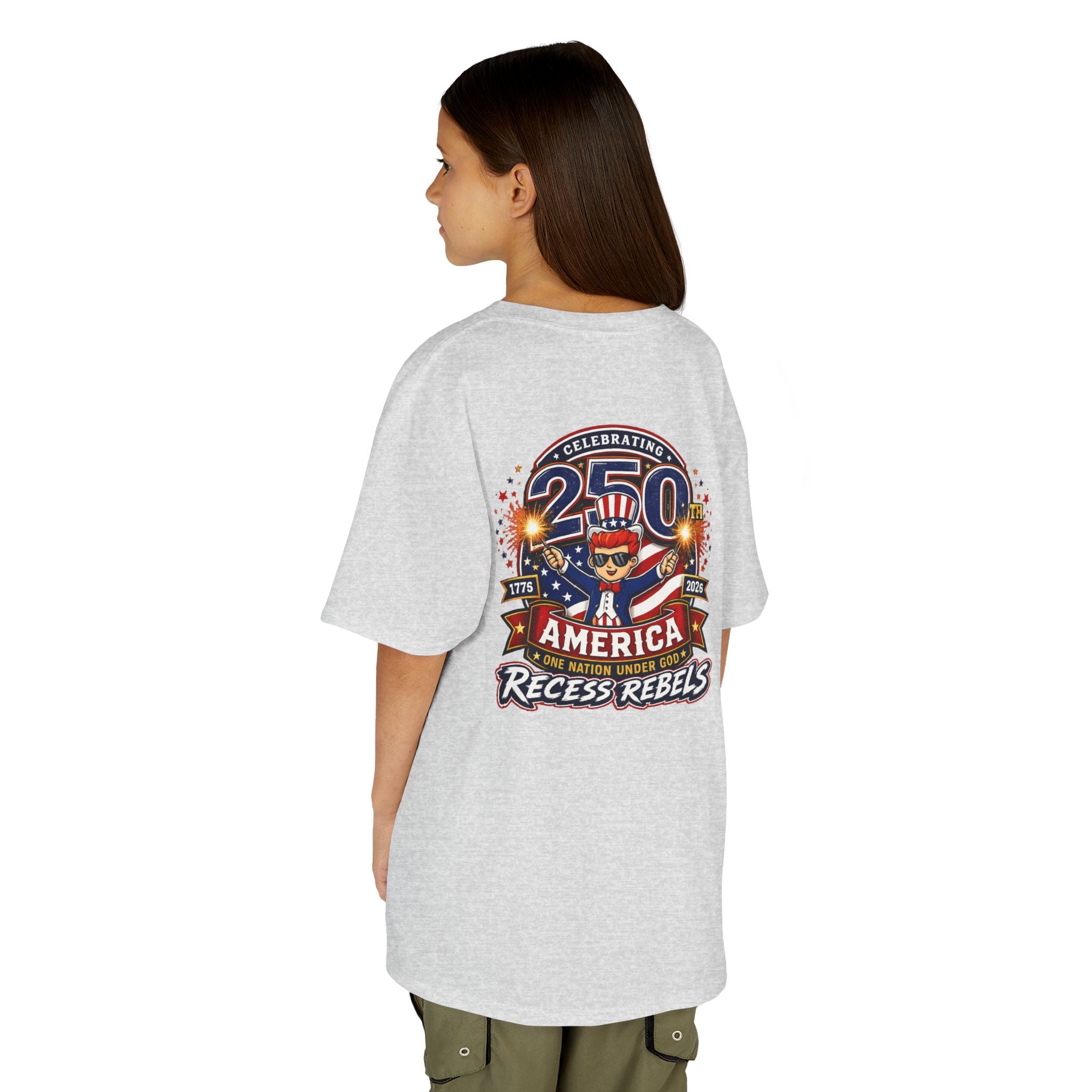 Kids Tee — "Recess Rebels 250th America" Patriotic 4th of July Shirt