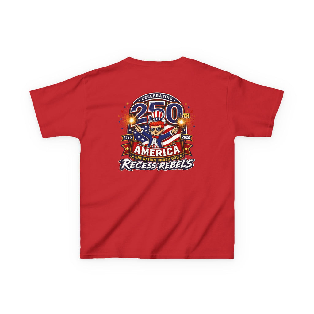 Kids Tee — "Recess Rebels 250th America" Patriotic 4th of July Shirt