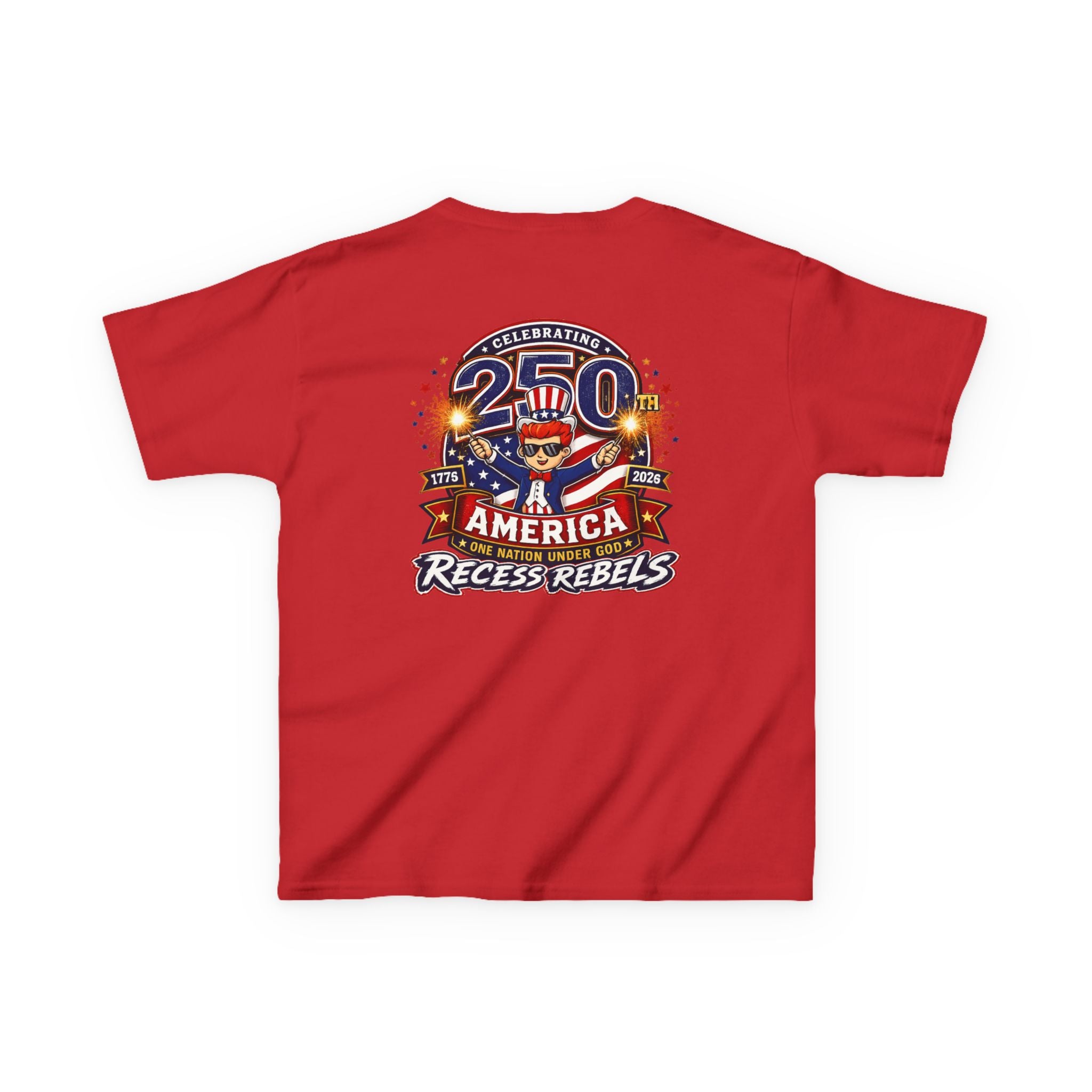 Kids Tee — "Recess Rebels 250th America" Patriotic 4th of July Shirt