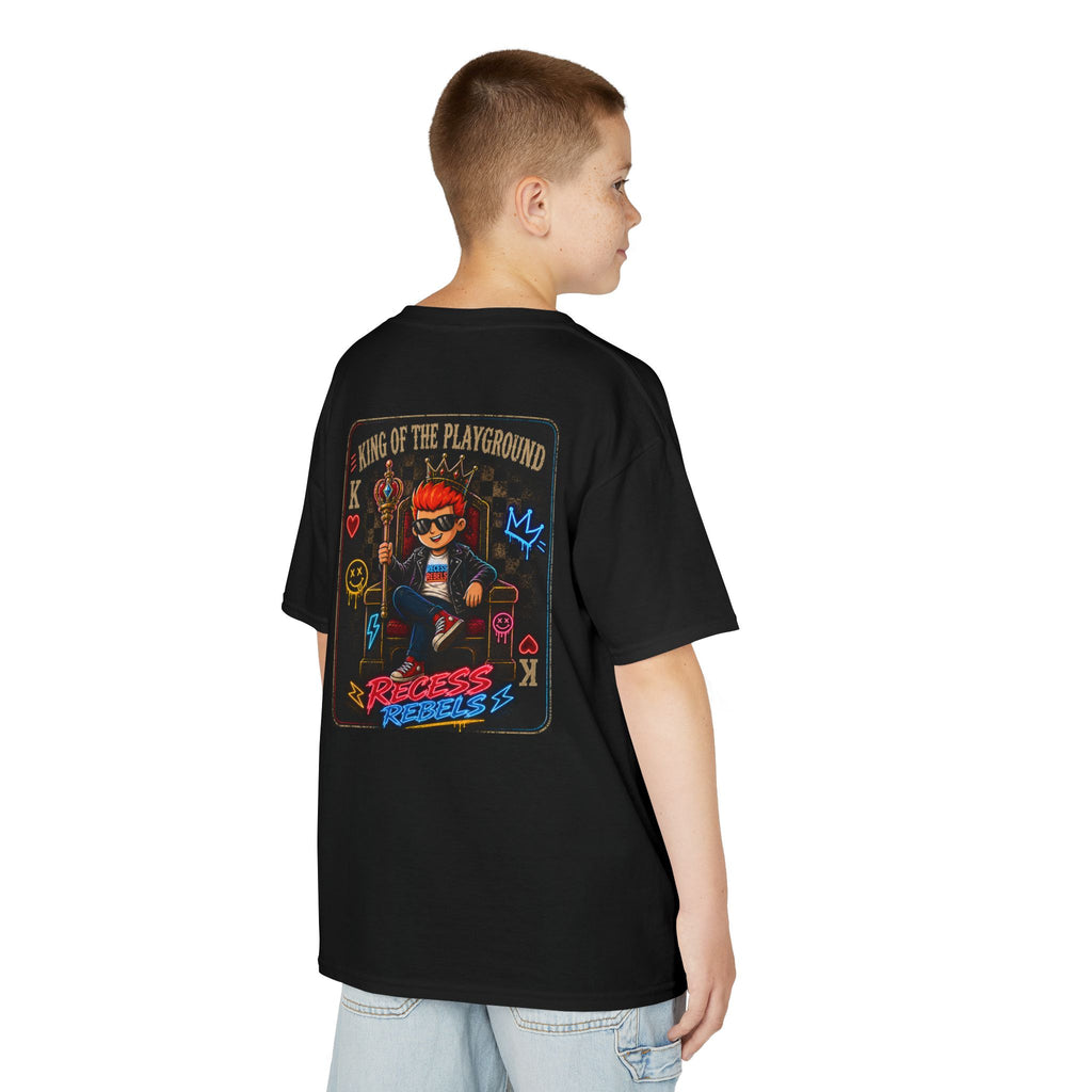 King of the Playground kids T-Shirt | Playful Cartoon Kid Throne Design
