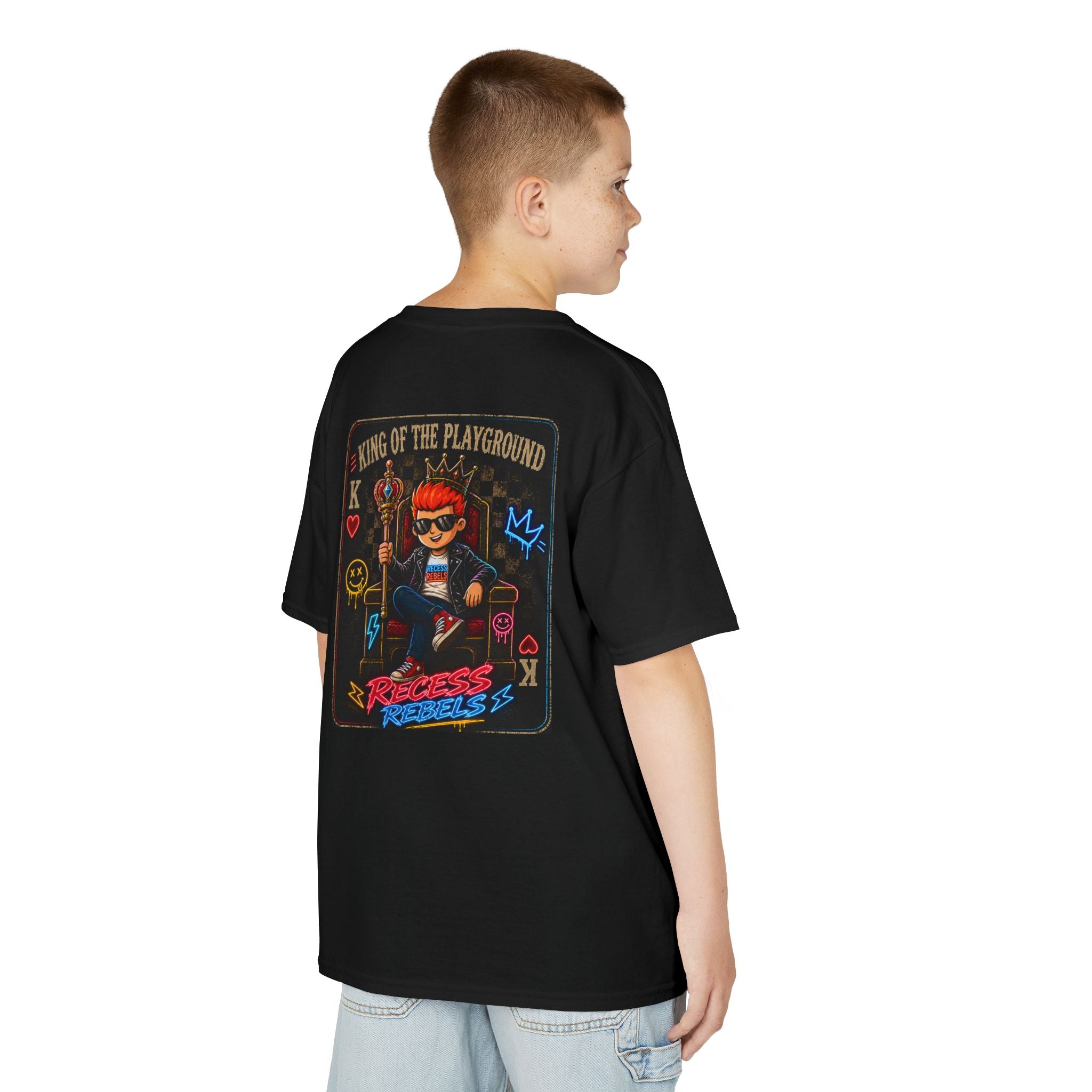 King of the Playground kids T-Shirt | Playful Cartoon Kid Throne Design