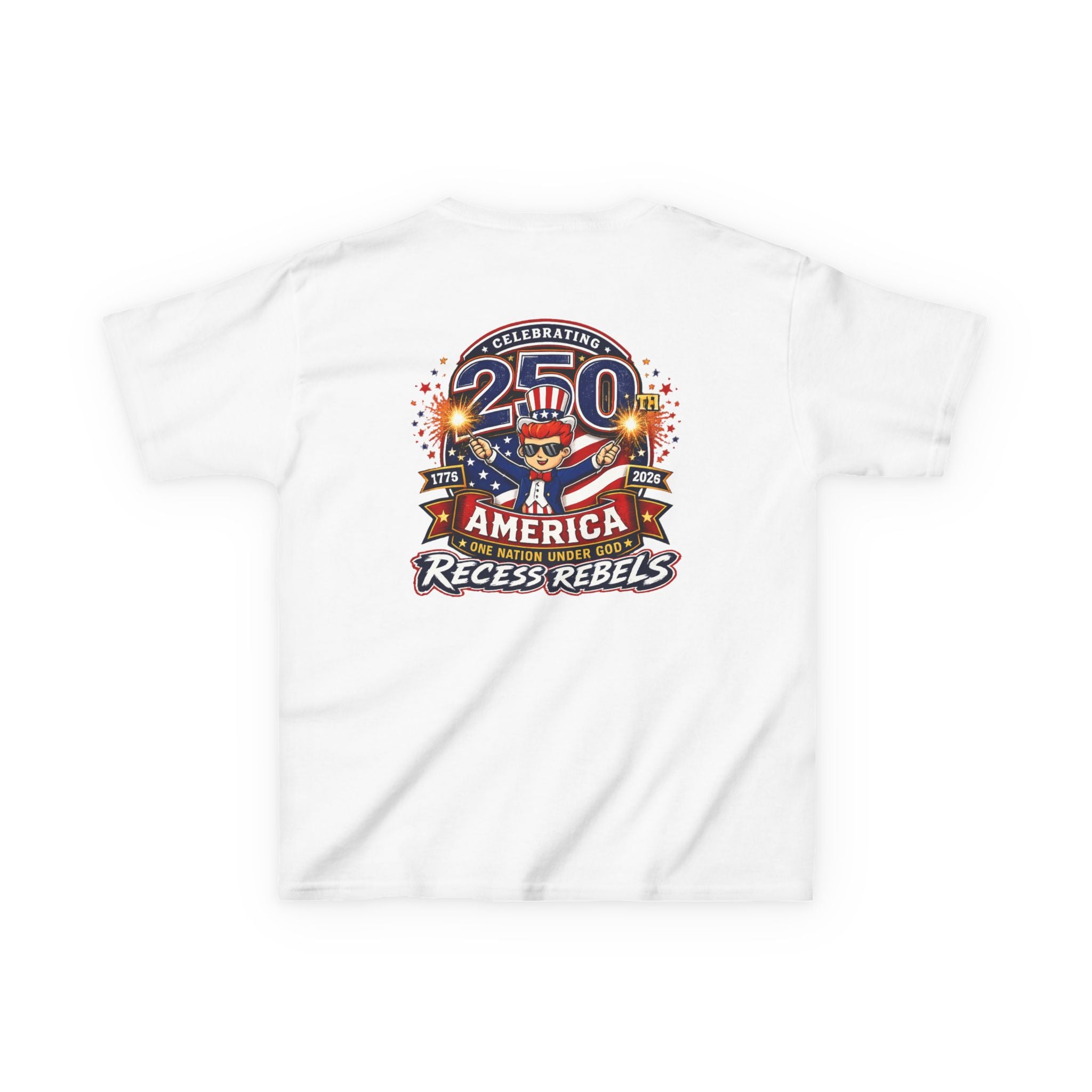 Kids Tee — "Recess Rebels 250th America" Patriotic 4th of July Shirt